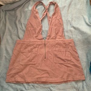 Pink corduroy overall skirt